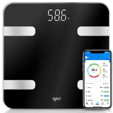 Báscula de Banho GKL Fitblue 300 Black - Monitoramento Peso com Precisão em Casa
