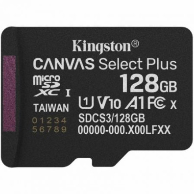 Cartão de Memória Kingston CANVAS Select Plus 128GB microSD XC/ Classe 10 - 150MBs