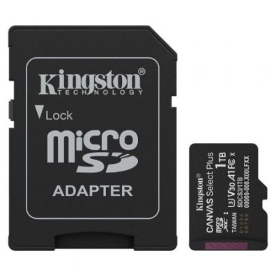 Cartão de Memória Kingston CANVAS Select Plus 1TB microSD XC com Adaptador - Classe 10