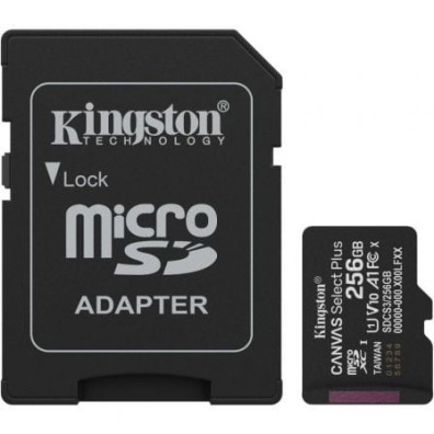 Cartão de Memória Kingston CANVAS Select Plus 256GB microSD XC com Adaptador/ Classe 10