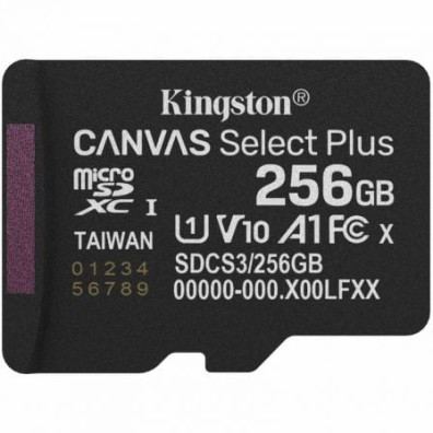 Cartão de Memória Kingston CANVAS Select Plus 256GB microSD XC/ Classe 10 - 150MBs