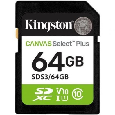 Kingston CANVAS Select Plus 64GB - Cartão de Memória SD XC Classe 10