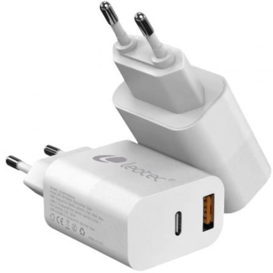 Carregador de Parede Leotec LECSPH20W2W2 Tipo-C/USB para Smartphones