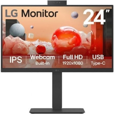 Monitor Profissional LG 24BA850-B 23.8" Full HD com Webcam e Multimédia