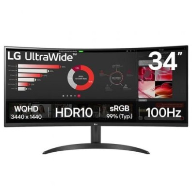 Monitor Profissional Ultrapanorámico Curvo LG 34WR50QK-B 34" WQHD