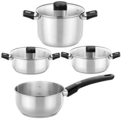 Pack Bateria de Cozinha Monix Elite - Aço Inoxidable - Cazo Ø14cm - Ollas Ø24cm - Cacerolas Ø20cm a Ø24cm