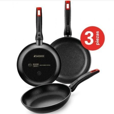 Pack 3 Sartenes Monix Irmãos Torres Alumínio Forjado Ø18cm/Ø22cm/Ø26cm
