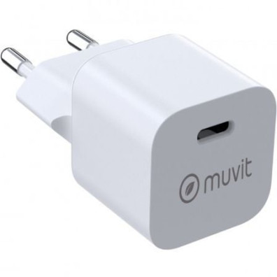 Carregador de Pared Muvit For Change Tipo-C 1xUSB - Melhor para Smartphones