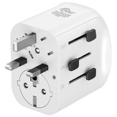 Carregador de Parede Universal Muvit For Change MCADP0006/ Toma de Corrente Universal/ 1xUSB Tipo-C/ 2xUSB