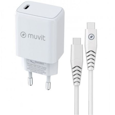 Carregador de Parede Muvit For Change + Cabo USB Tipo-C