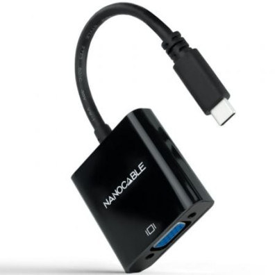 Cabo Conversor Nanocable USB Tipo-C Macho a VGA Hembra - 10cm