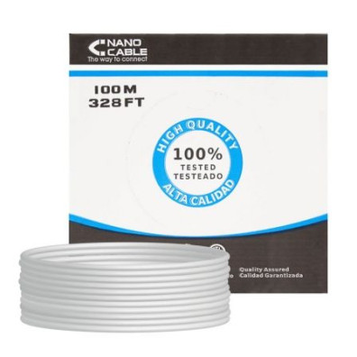 Bobina de Cabo RJ45 UTP Nanocable 10.20.0302 Cat.5e/ 100m - Gris