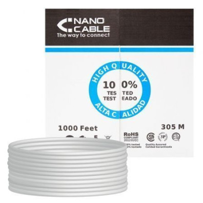 Bobina de Cabo RJ45 UTP Nanocable 10.20.0504 Cat.6/ 305m - Gris