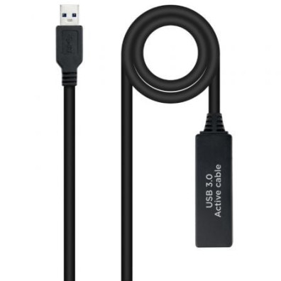Cabo Alargador USB 3.0 Amplificador Nanocable 10m - USB Macho a USB Hembra