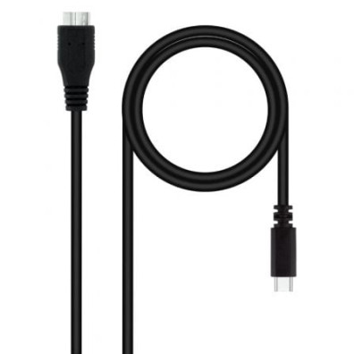 Cabo USB 3.0 Tipo-C Nanocable 10.01.1201-BK/ USB Tipo-C Macho - MicroUSB Macho/ 5Gbps/ 1m