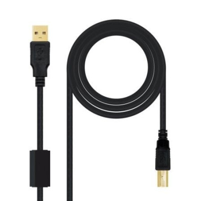 Cabo USB 2.0 Nanocable Impressora 5m - USB Tipo-B Macho a Macho
