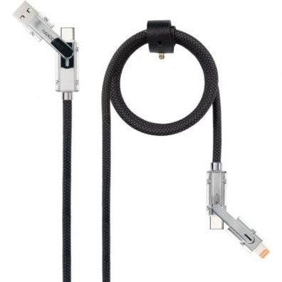 Cabo USB Tipo-C Nanocable 10.01.2601 - USB Tipo-C Macho + USB Macho - USB Tipo-C Macho + Lightning Macho/ 1m/ 27W/ 480Mbps