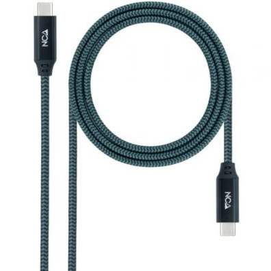 Cabo USB 3.2 Tipo-C Nanocable 10.01.4301-COMB/ USB Tipo-C Macho - USB Tipo-C Macho/ Até 100W/ 20Gbps/ 1m