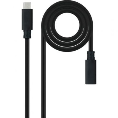 Cabo Alargador USB Tipo-C 3.2 Nanocable - USB Tipo-C Hembra/Macho 1m