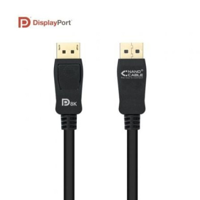 CABLE DISPLAYPORT VESA 1.4 DP/M-DP/M NEGRO 2M NANOCABLE - Preto