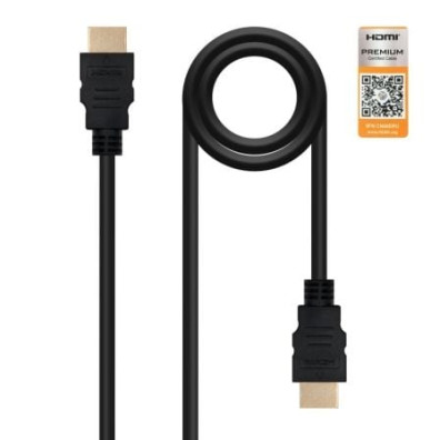 Cabo HDMI 2.0 4K Nanocable 10.15.3600/ HDMI Macho - HDMI Macho/ 50cm/ Certificado - Preto