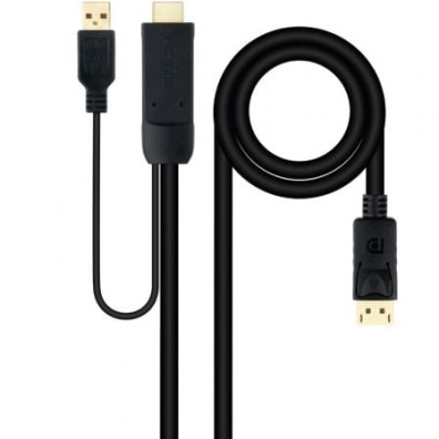 Cabo Conversor Nanocable 10.15.4352/ HDMI Macho - DisplayPort Macho/ 1.8m - Preto