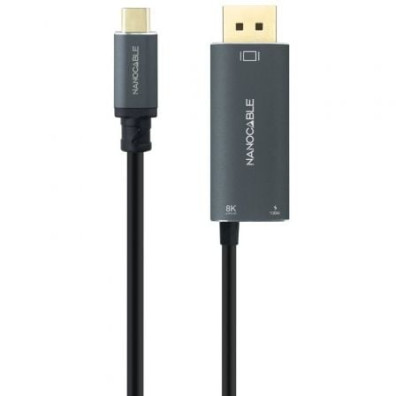 Cabo Conversor Nanocable 10.15.5012/ USB Tipo-C Macho - DisplayPort 8K Macho/ USB Tipo-C Hembra/ Até 100W/ 1.8m