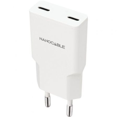 Carregador de Pared Nanocable 25W 2xUSB Tipo-C - Marca NANO CABLE