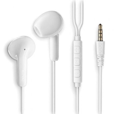 AURICULAR INTRAUDITIVO NGS CROSS FLIP BLANCO JACK 3.5mm MICROFONO CABLE 120cm CONTROLES - Brancos