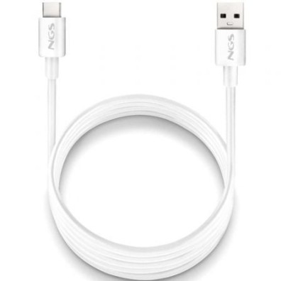 Cabo USB 2.0 NGS ZYRO-AC/ USB Macho - USB Tipo-C Macho/ Até 15W/ 480Mbps/ 1m