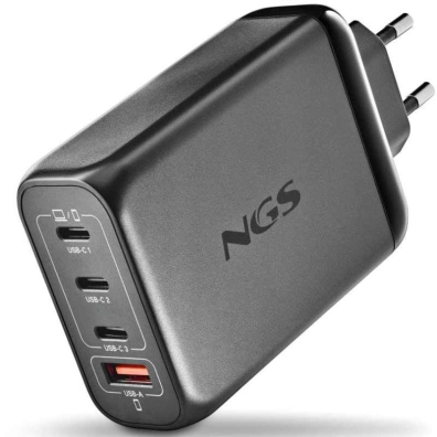 Carregador de Pared NGS BUD 240W GaN com 3xUSB-C e 1xUSB-A