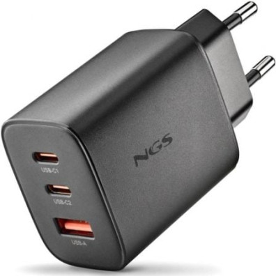 Carregador de Parede NGS Era GaN 65W 2xUSB Tipo-C 1xUSB