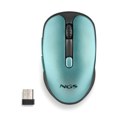 MOUSE NGS WIRELESS EVORUSTICE RECARGABLE COM TECLAS SILENCIOSAS AZUL HIELO - Verde Água