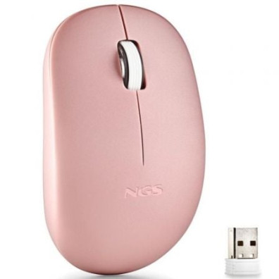MOUSE NGS WIRELESS FOG PRO ROSA 1000DPI 2 BOTONES NANO RECEPTOR 2.4GHZ - Até 1000 DPI