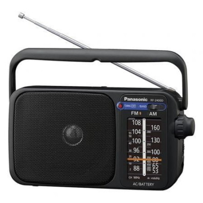 RADIO ANALOGICA COM ALTAVOZ PANASONIC RF-2400DEG-K AM/FM SINTONIZADOR ANALOGICO COLOR NEGRO - Negra