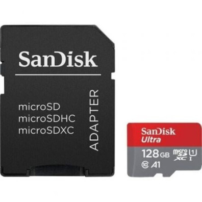 SanDisk Ultra 128GB microSD XC - Cartão de Memória com Adaptador Classe 10