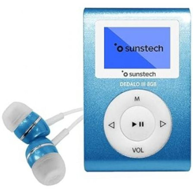 Leitor MP3 Sunstech Dedalo III com 8GB de armazenamento e Rádio FM