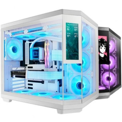 CAIXA ATX MARS GAMING MC3TCORELCDW 3 CRISTAL TEMPLADO PANTALLA LCD 2x3.5 3x2.5 GPU 4 - Branca
