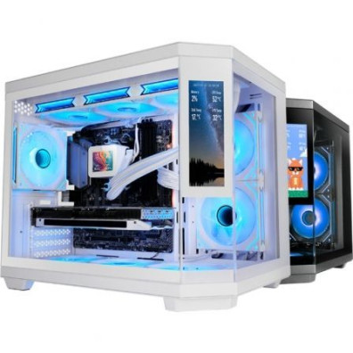 CAIXA MICROATX MARS GAMING MC3TCORELCDMW COLOR BLANCO GPU MAX 315MM CRISTAL TEMPLADO LCD - Branca