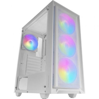 CAIXA ATX MARS GAMING MCAIRW FRONTAL BLANCO DE MALLA 4x120mm RAINBOW - Blanca