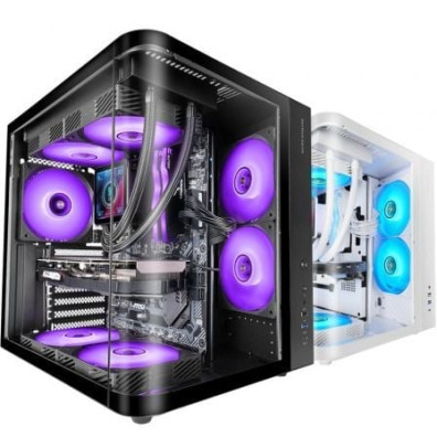 CAIXA ATX SEMITORRE MARS GAMING MCCURV NEGRO CRISTAL TEMPLADO CONTINUO GPU MAX. 334mm 1x3.5 2x2.5