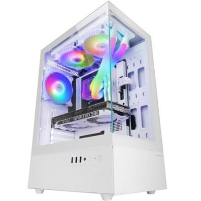 CAIXA ATX MARS GAMING MCXO DOBLE CRISTAL TEMPLADO ARGB GPU 328mm 1x3.5 3x2.5 BLANCO - Branca