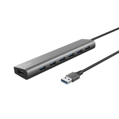 Hub USB Trust Halyx 3.2 Gen1 com 7xUSB e 1xUSB-C - Gris