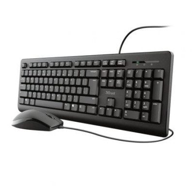 TECLADO E MOUSE TRUST TKM-250 SILENCIOSO RESISTENTE À CAIDA DE LIQUIDOS CABLE 1.8m 23977