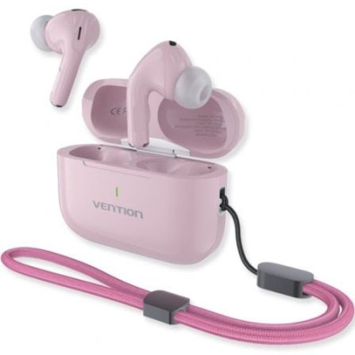 Auriculares Bluetooth Vention Echo Lite E11 Plus com caixa de carga/ Autonomia 6h - Rosas