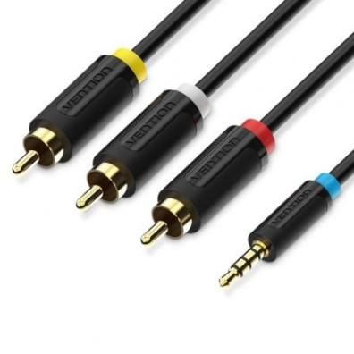 Cabo Estéreo Vention Jack 2.5 Macho a 3x RCA Macho - 1.5m