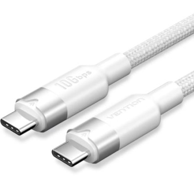 Cabo USB 3.2 Tipo-C 5A Vention TRGWD/ USB Tipo-C Macho - USB Tipo-C Macho/ Até 100W/ 10Gbps/ 50cm