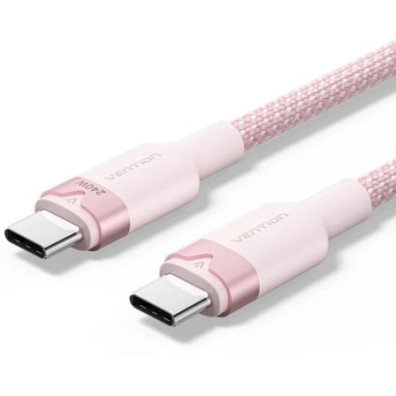 Cabo USB 2.0 Tipo-C 5A Vention TRIPF/ USB Tipo-C Macho - USB Tipo-C Macho/ Até 240W/ 480Mbps/ 1m