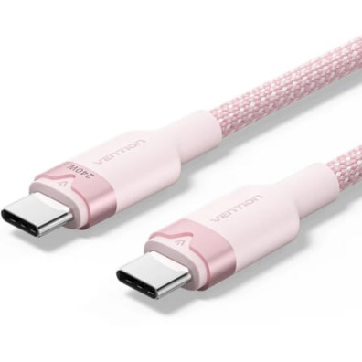 Cabo USB 2.0 Tipo-C 5A Vention TRIPH/ USB Tipo-C Macho - USB Tipo-C Macho/ Até 240W/ 480Mbps/ 2m