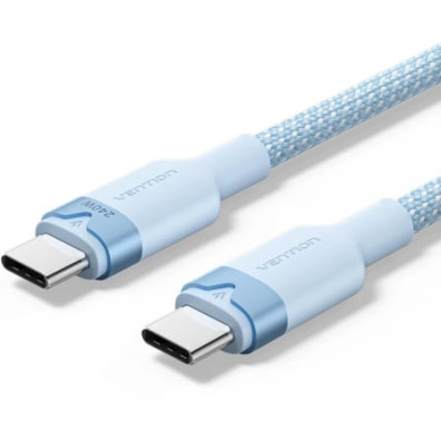 Cabo USB 2.0 Tipo-C 5A Vention TRISH/ USB Tipo-C Macho - USB Tipo-C Macho/ Até 240W/ 480Mbps/ 2m